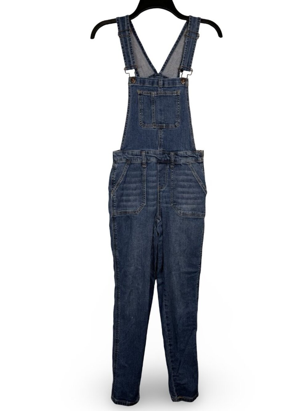 No Boundaries Denim Skinny Overalls Women S 3-5 Blue Jean Bib Jumpsuit 90s Indie